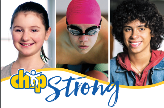 Student images with Chip Strong logo