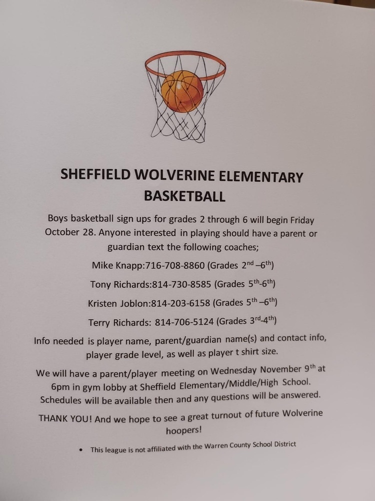 Elementary Boys Basketball Sign Up