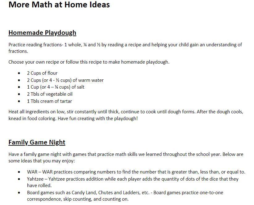 More Math at Home Ideas