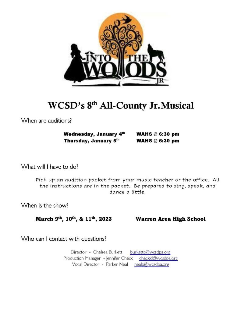 All County Musical Junior Audition Information
