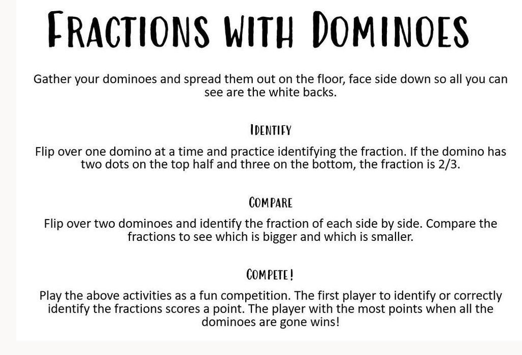 Fractions with Dominoes Activities