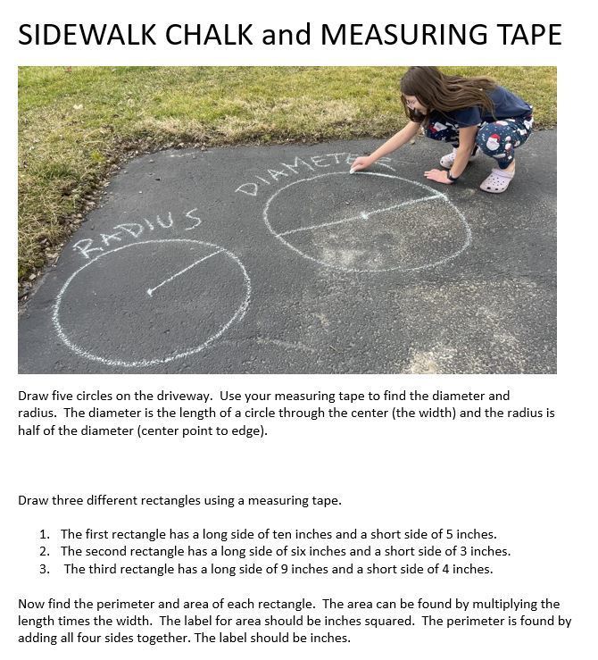 Sidewalk Chalk activity