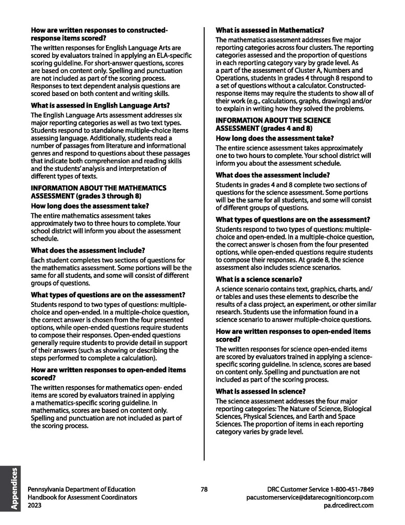 PSSA Parent FAQ 2 of 2