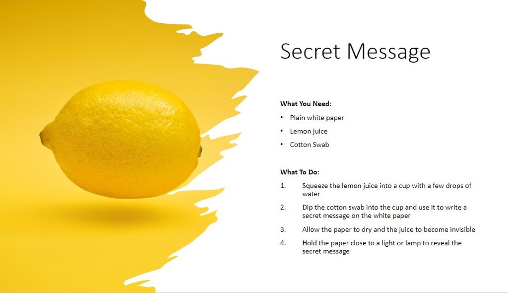 Create a Secret Message with a Lemon